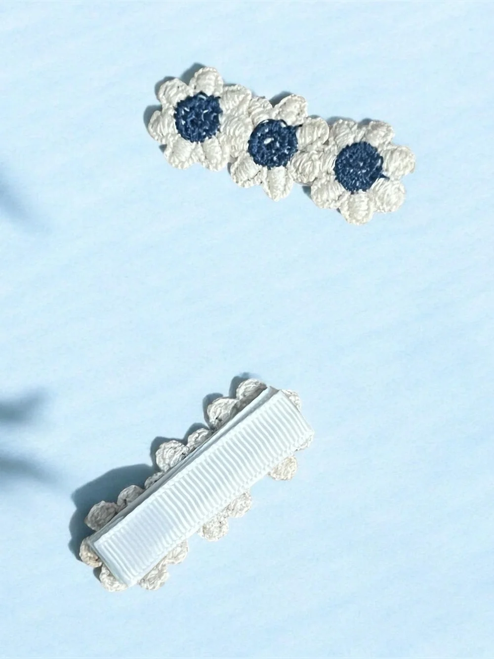 Handmade Crochet Flower Hair Clip for Girls/Toddlers